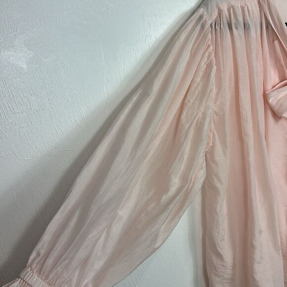 The Tailor & His Lover Bow Bow Shirt Oversized Fit In Pale Pink Size S - Picture 3 of 10